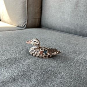 Hand painted wooden mini duck figurine, 4” X 2”, great condition